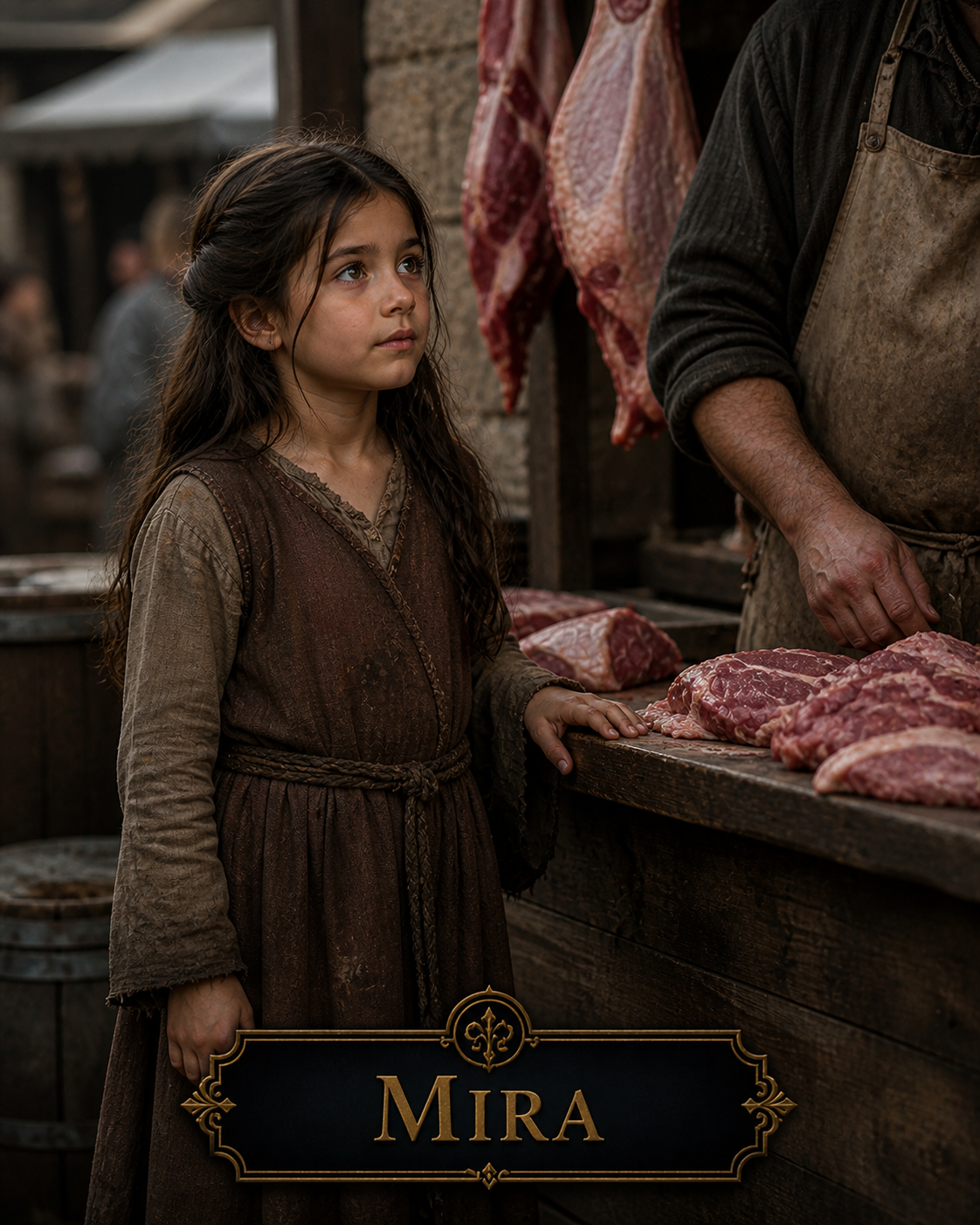 Mira - Child near butcher stall